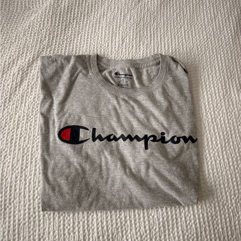 Champion Heather Gray Logo Tee